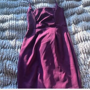 Nasty Gal Burgundy Satin Dress